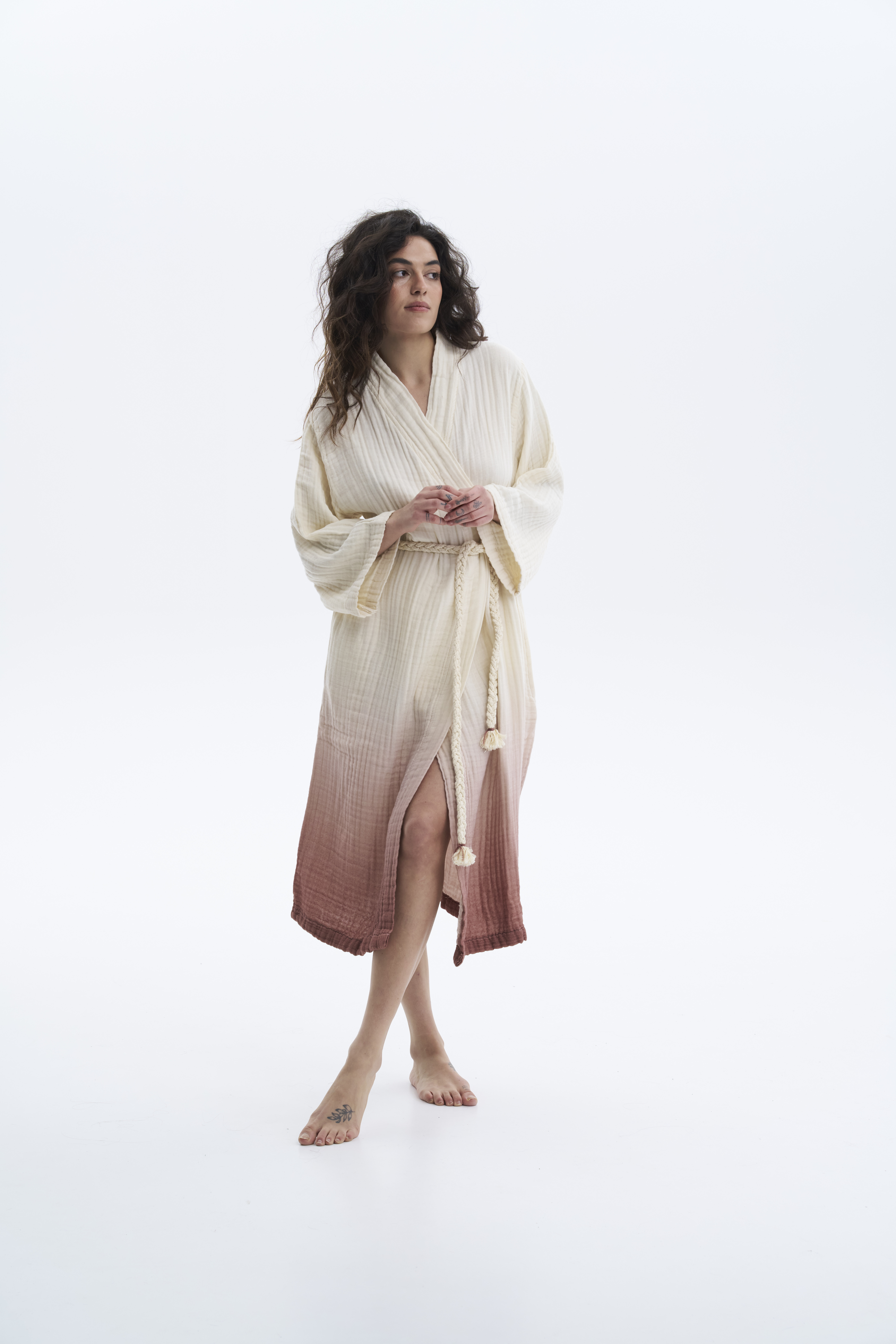Халат Lotus Home - Nitra muslin beige S/M - фото 2