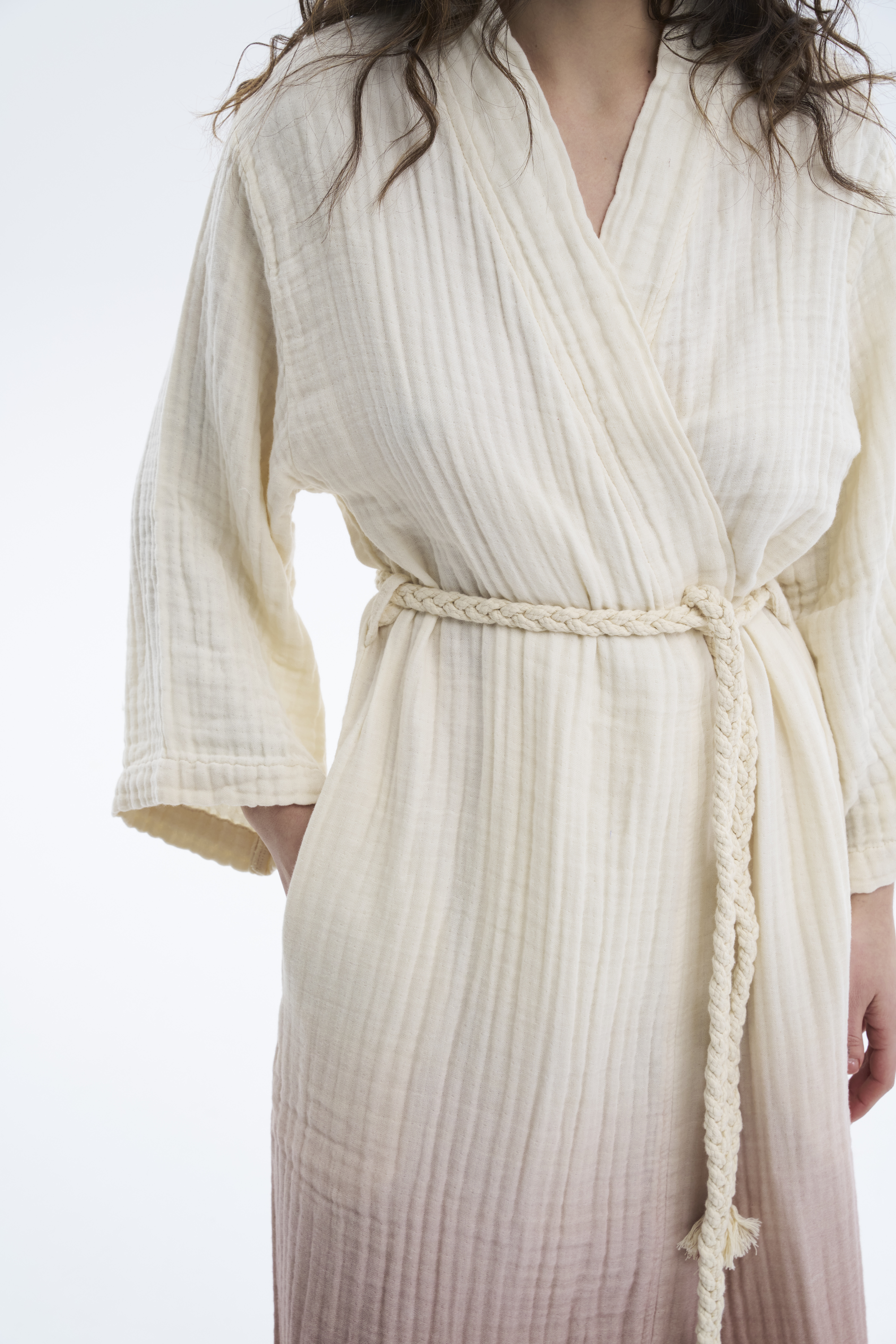 Халат Lotus Home - Nitra muslin beige S/M - фото 5