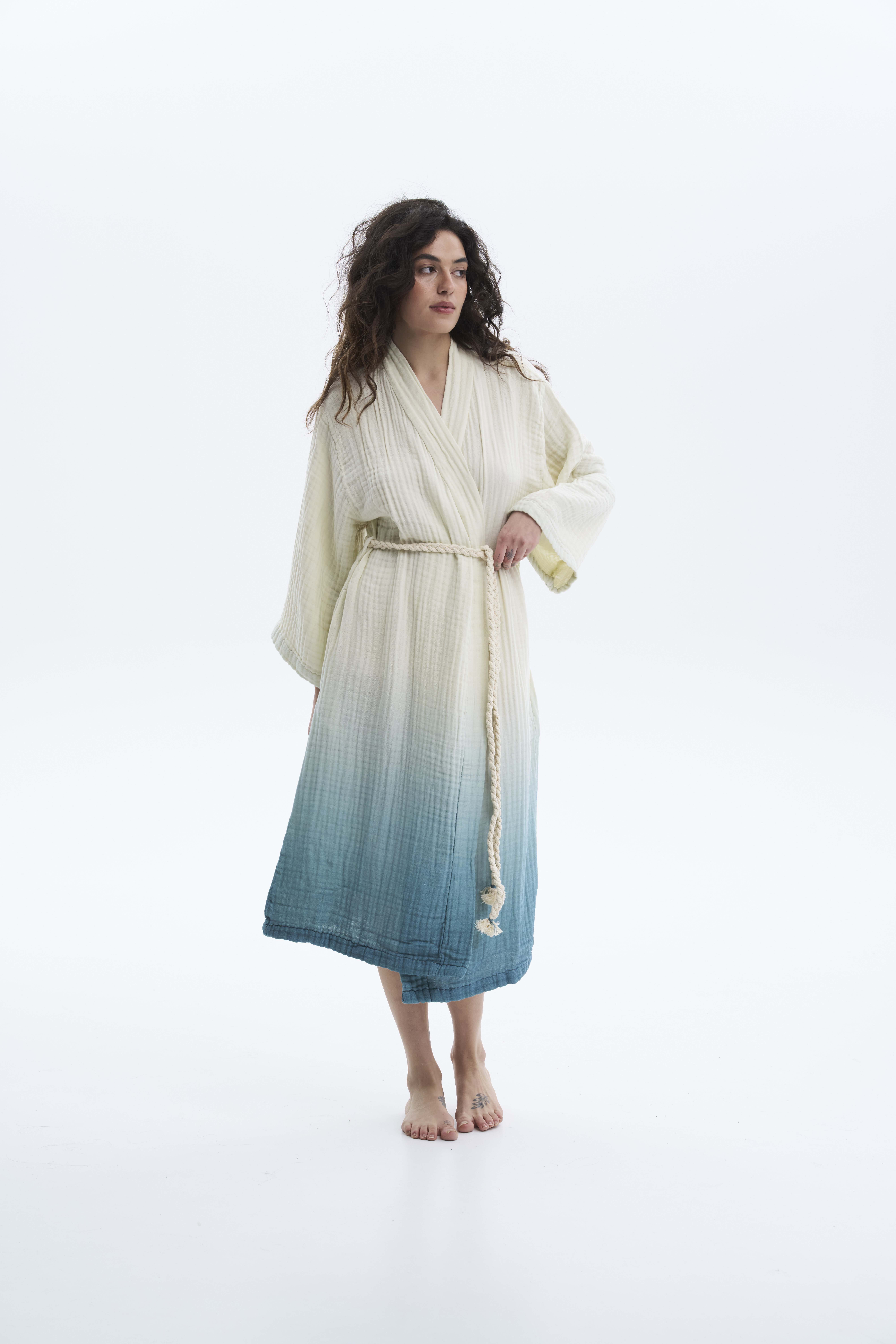 Халат Lotus Home - Nitra muslin blue S/M - фото 2