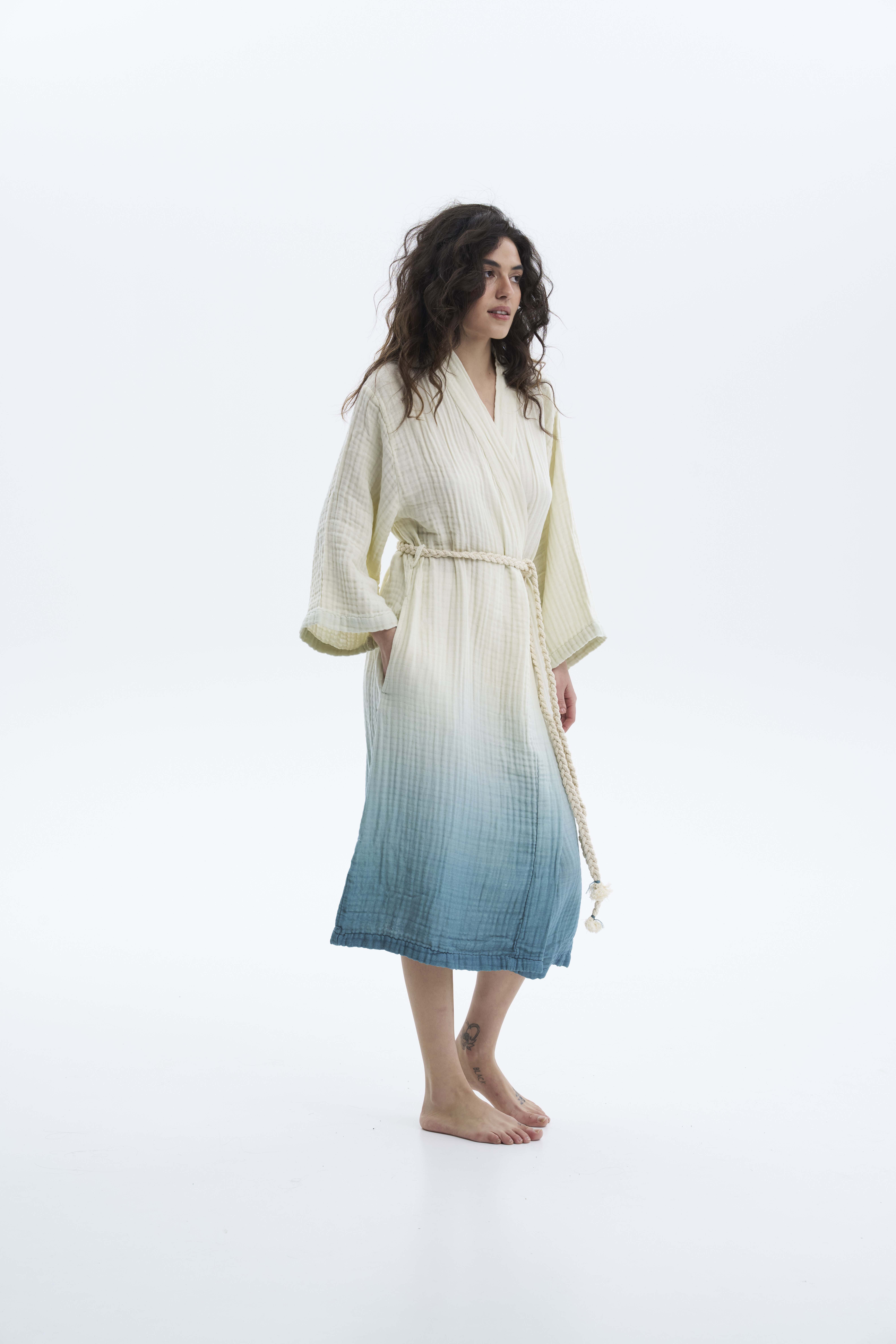 Халат Lotus Home - Nitra muslin blue S/M - фото 4