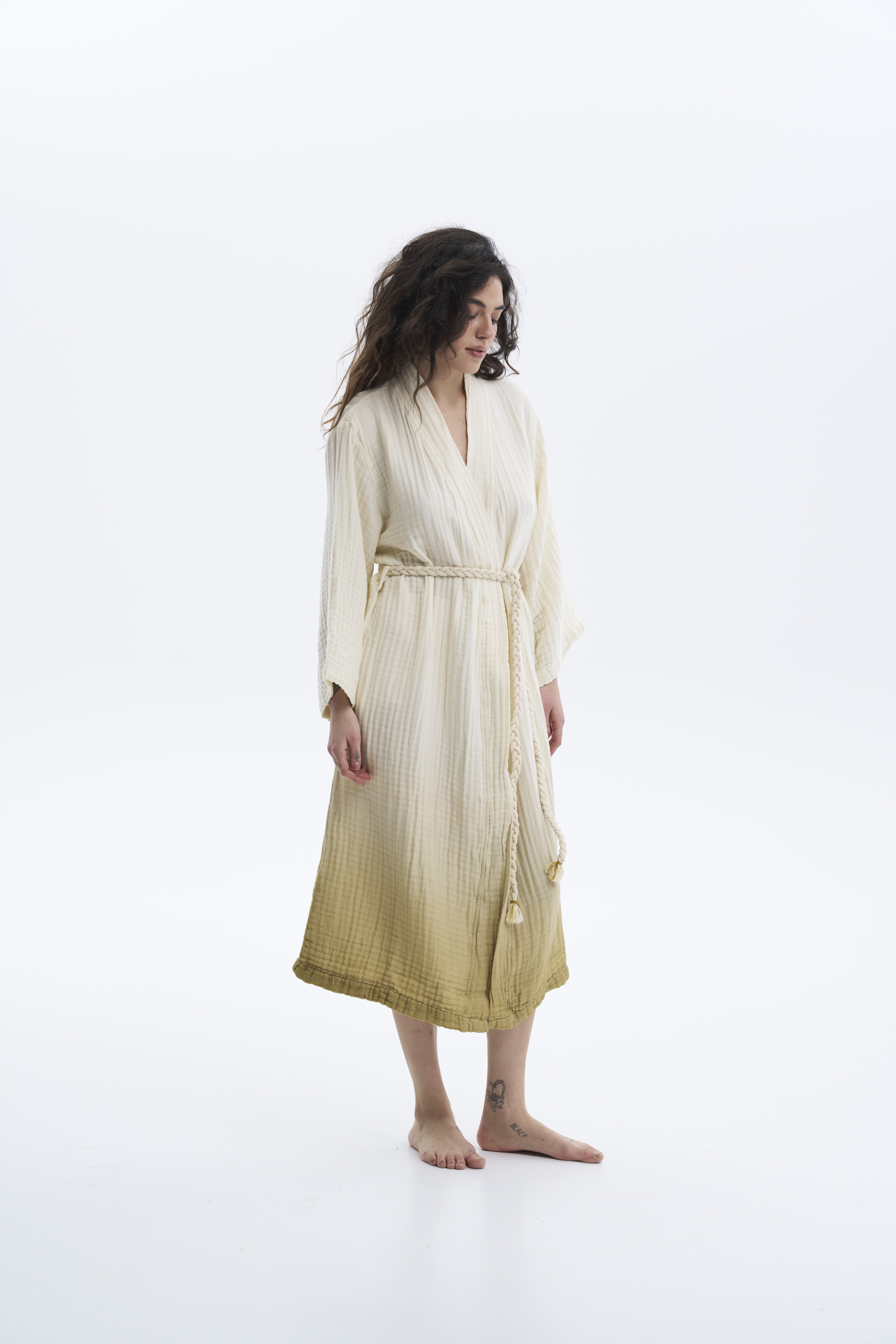 Халат Lotus Home - Nitra muslin green S/M - фото 2