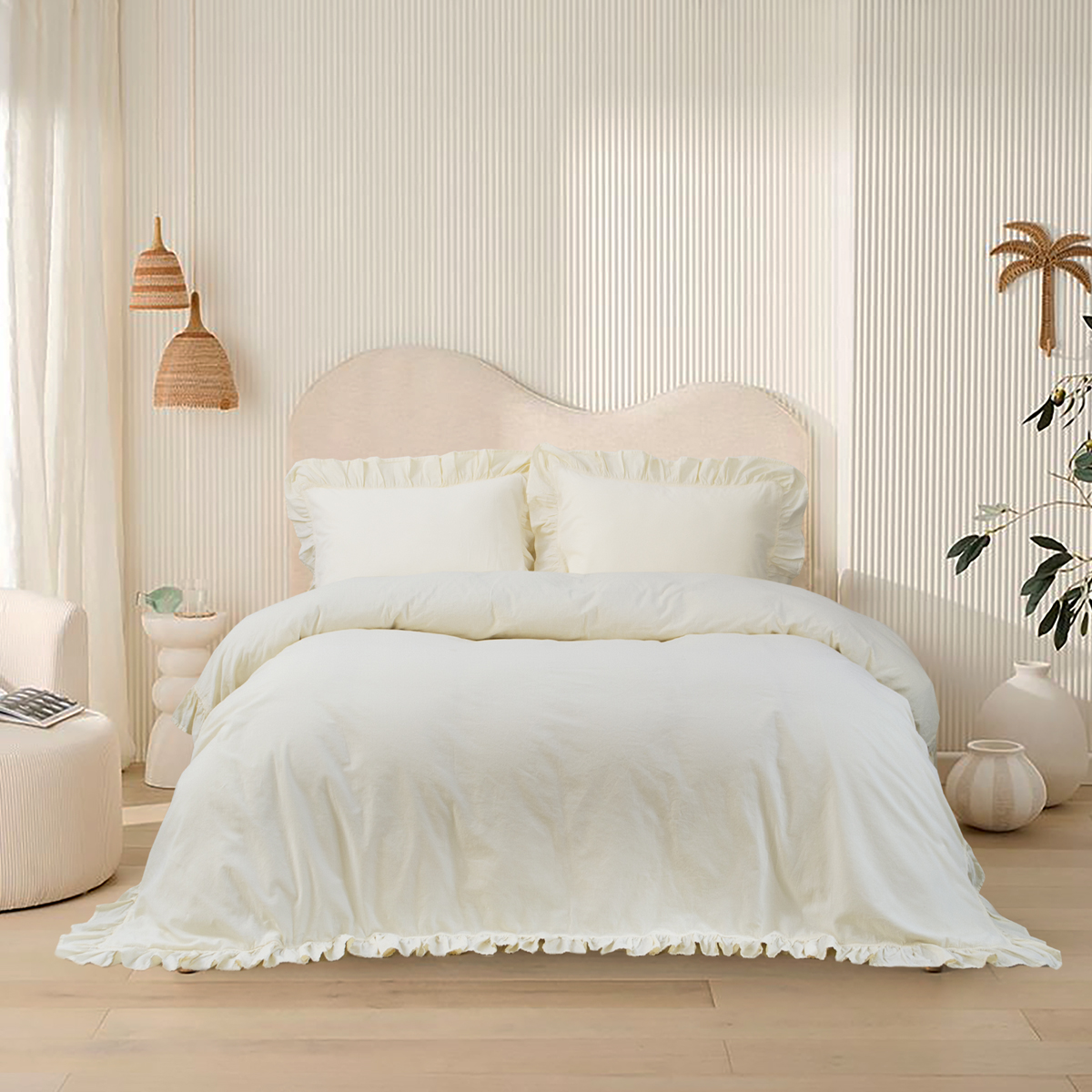 Постільна білизна Lotus Home Washed cotton - Kansas fly масляний євро - фото 2