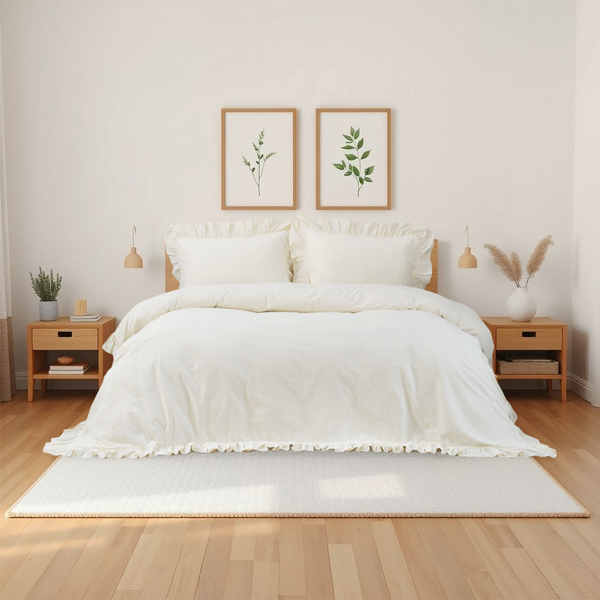 Постільна білизна Lotus Home Washed cotton - Kansas fly молочний євро - фото 2