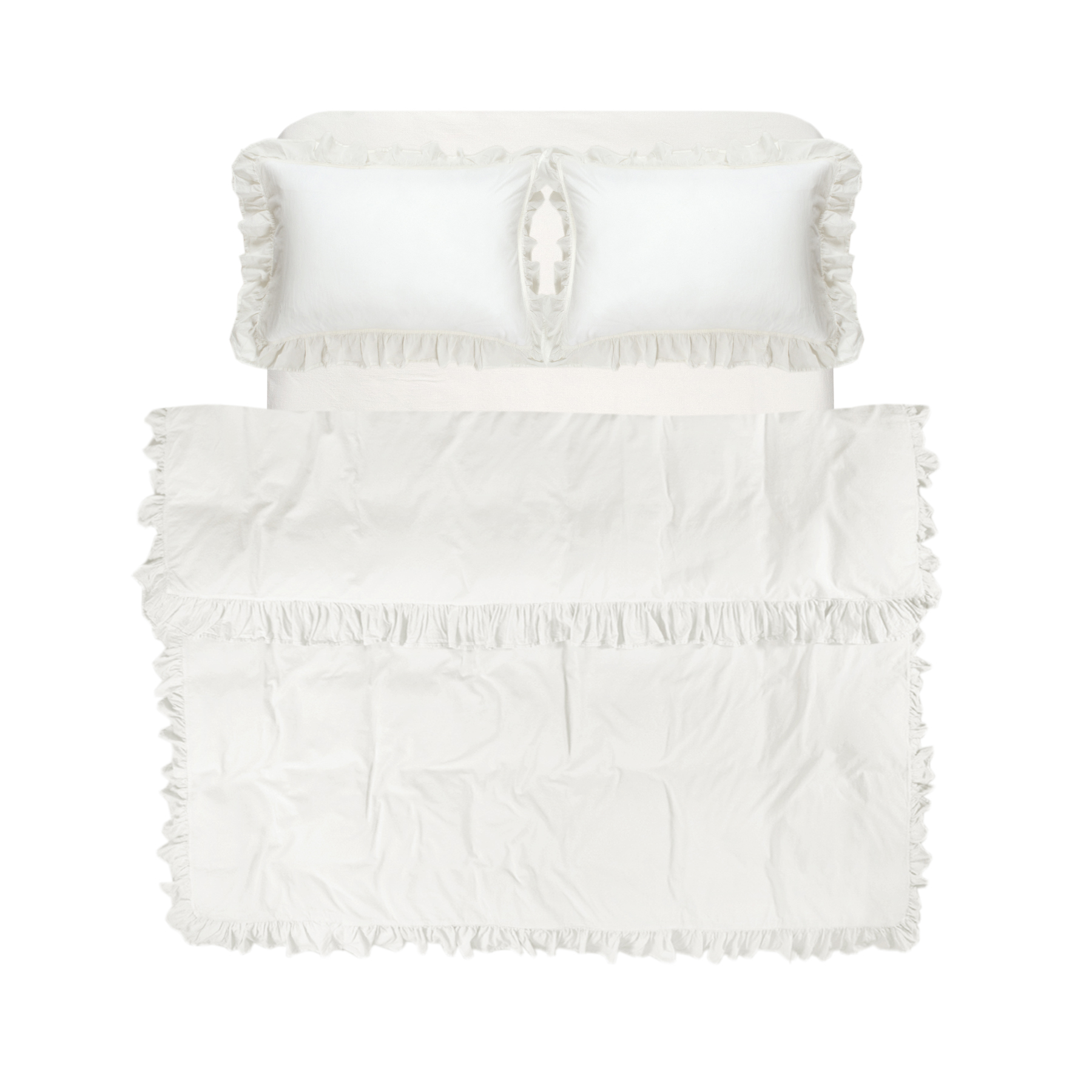 Постільна білизна Lotus Home Washed cotton - Kansas fly молочний євро