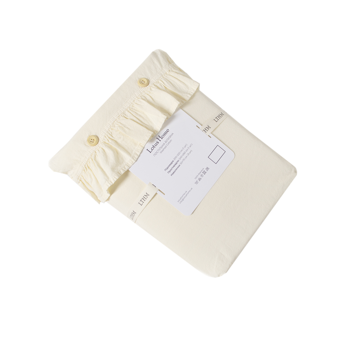 Постільна білизна Lotus Home Washed cotton - Kansas fly масляний євро - фото 5