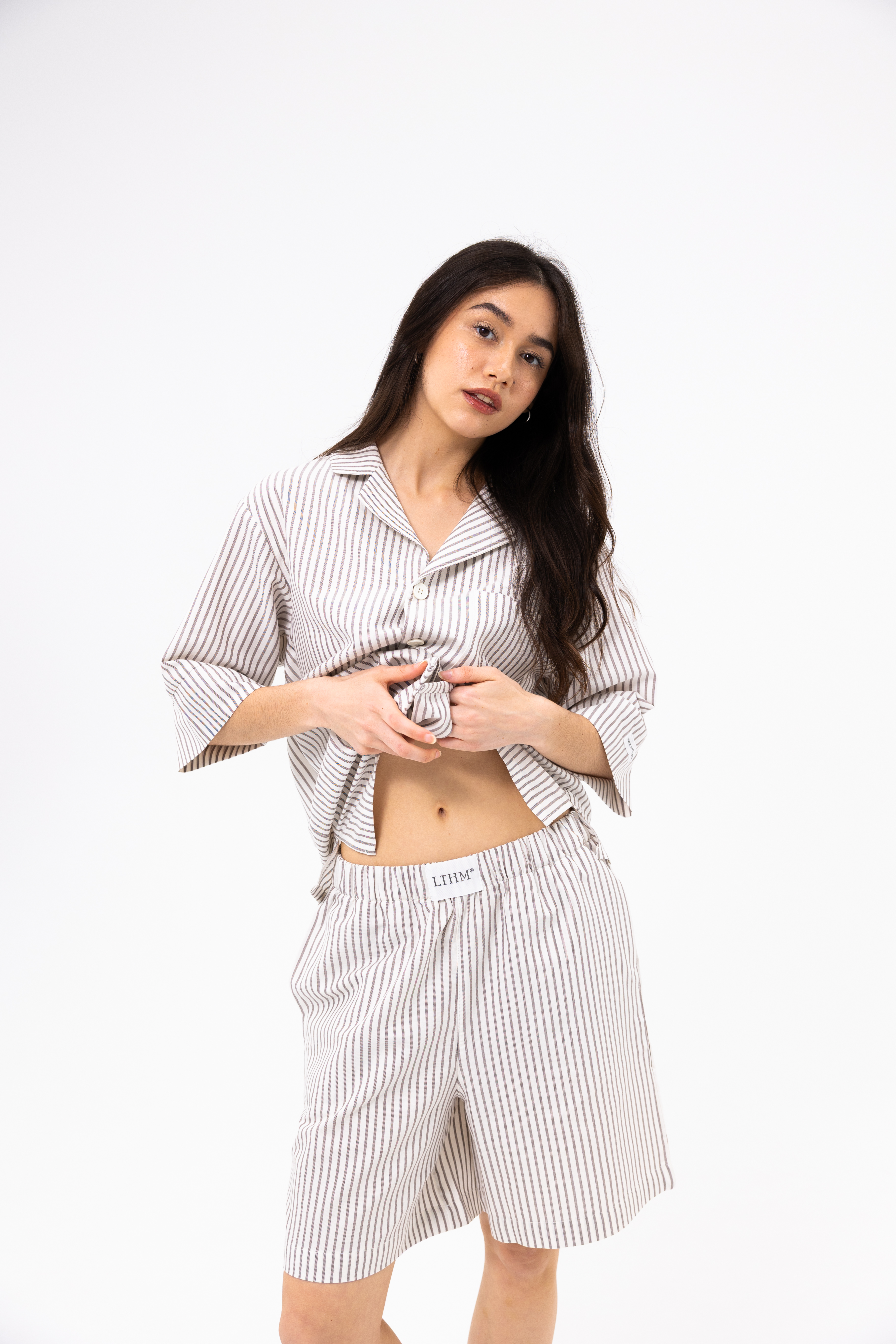 Піжама unisex Lotus Home - City Shorts коричневий S - фото 4