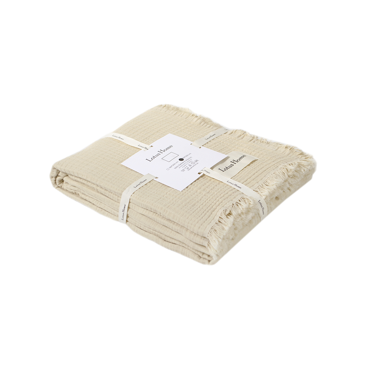 Покривало Lotus Home - Napa muslin beige 200*220