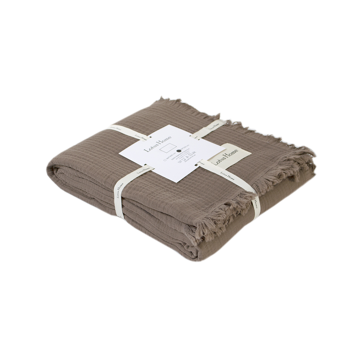 Покривало Lotus Home - Napa muslin brown 200*220