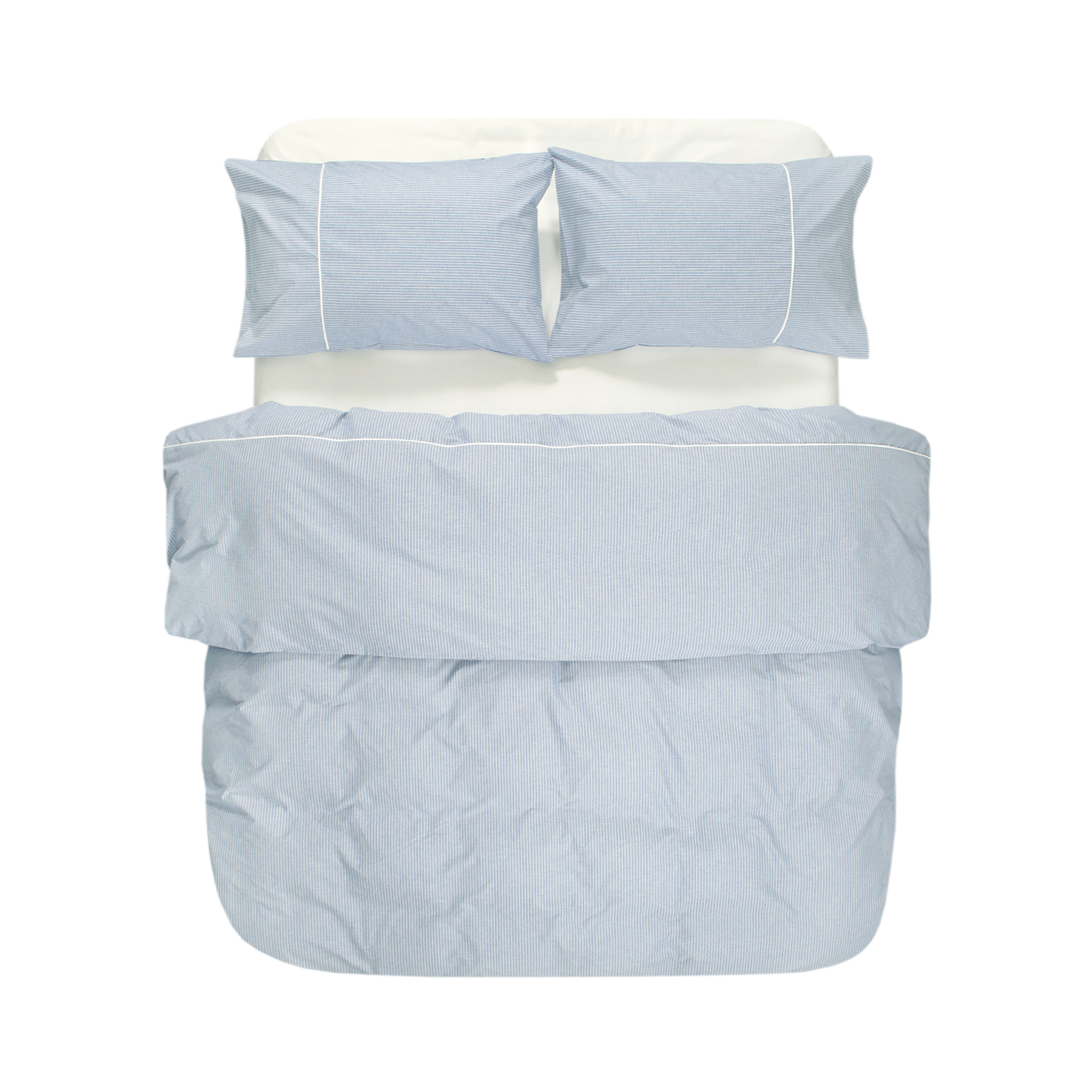 Постільна білизна Lotus Home - Premium Percale Stripe блакитний сімейний