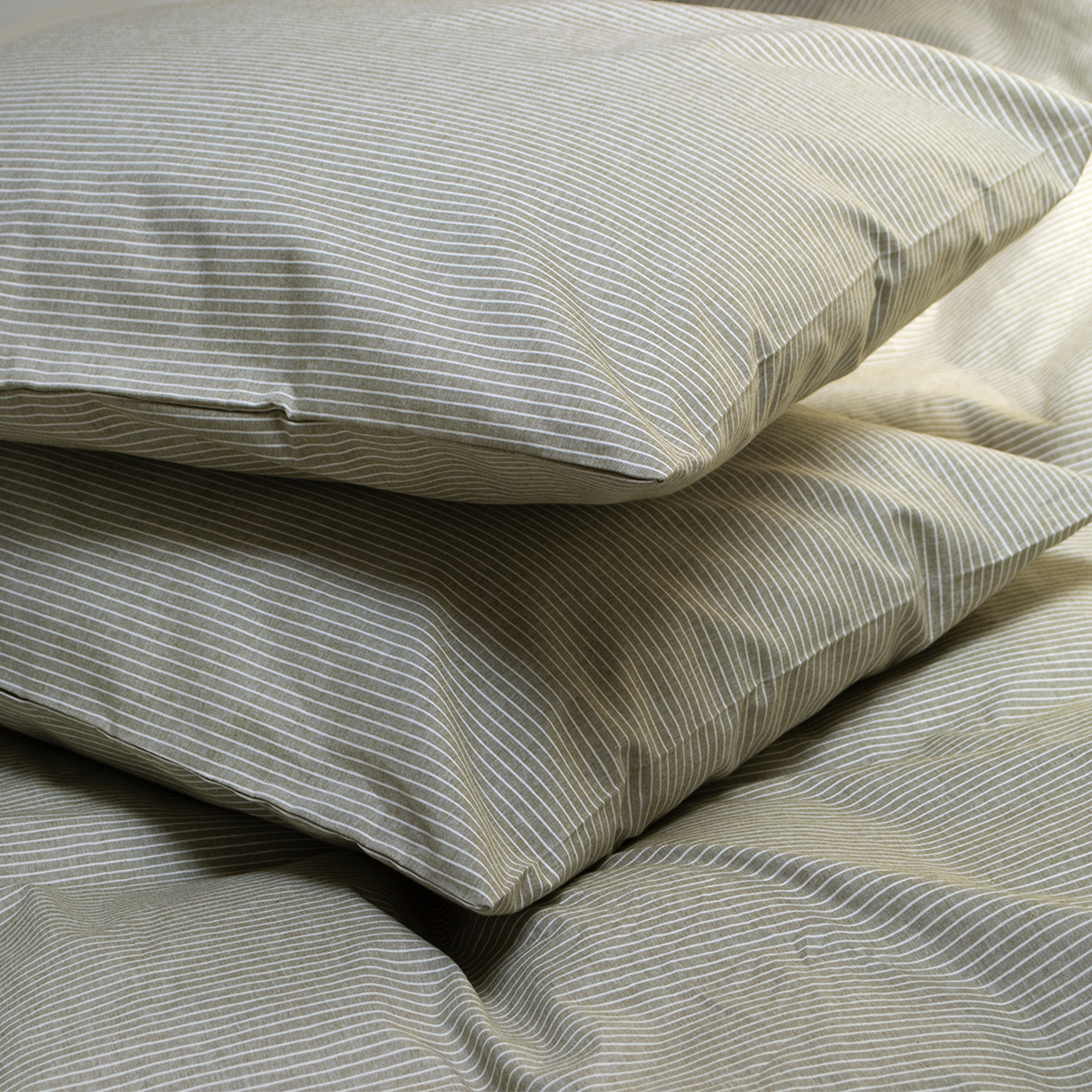 Постільна білизна Lotus Home - Premium Percale Stripe хакі сімейний - фото 4