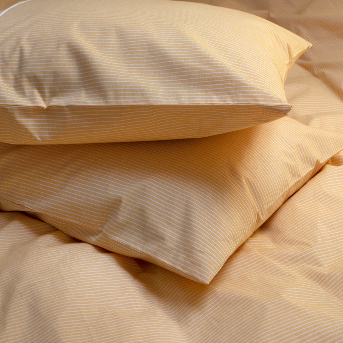 Постільна білизна Lotus Home - Premium Percale Stripe жовтогарячий євро - фото 4