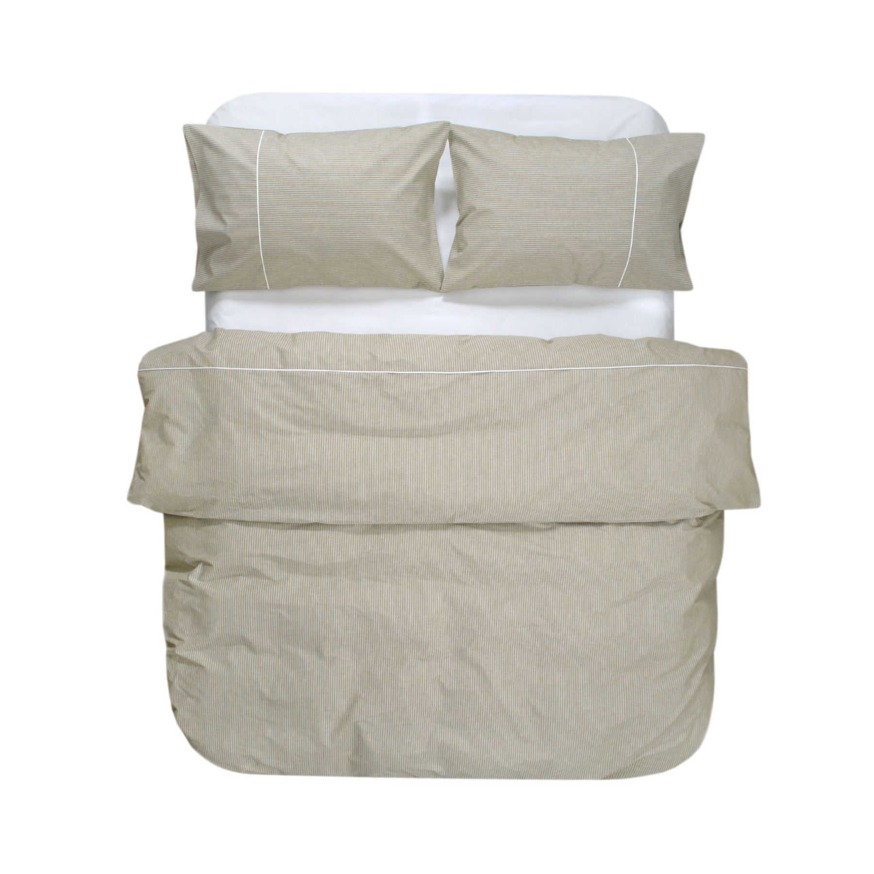 Постільна білизна Lotus Home - Premium Percale Stripe хакі євро