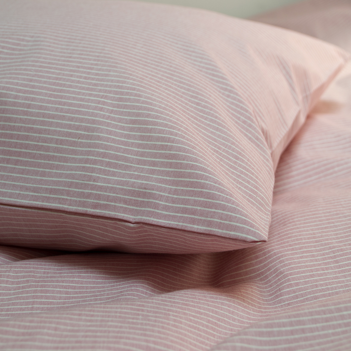 Постільна білизна Lotus Home - Premium Percale Stripe рожевий сімейний - фото 3