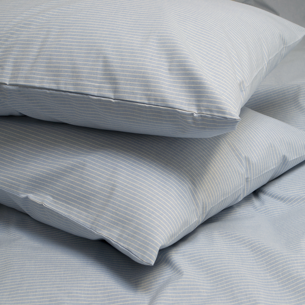 Постільна білизна Lotus Home - Premium Percale Stripe блакитний сімейний - фото 4