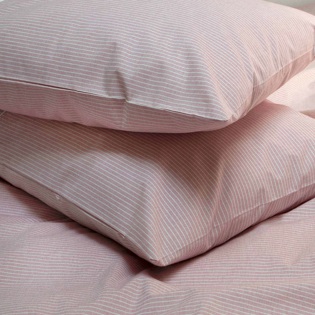 Постільна білизна Lotus Home - Premium Percale Stripe рожевий сімейний - фото 4