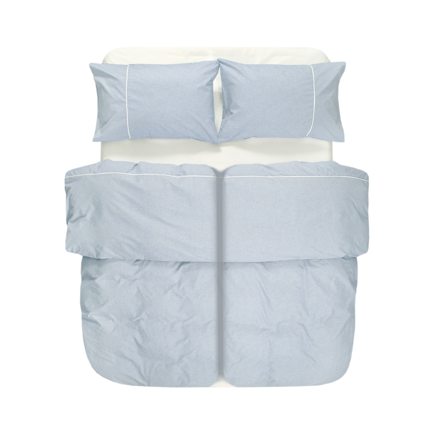 Постільна білизна Lotus Home - Premium Percale Stripe блакитний сімейний
