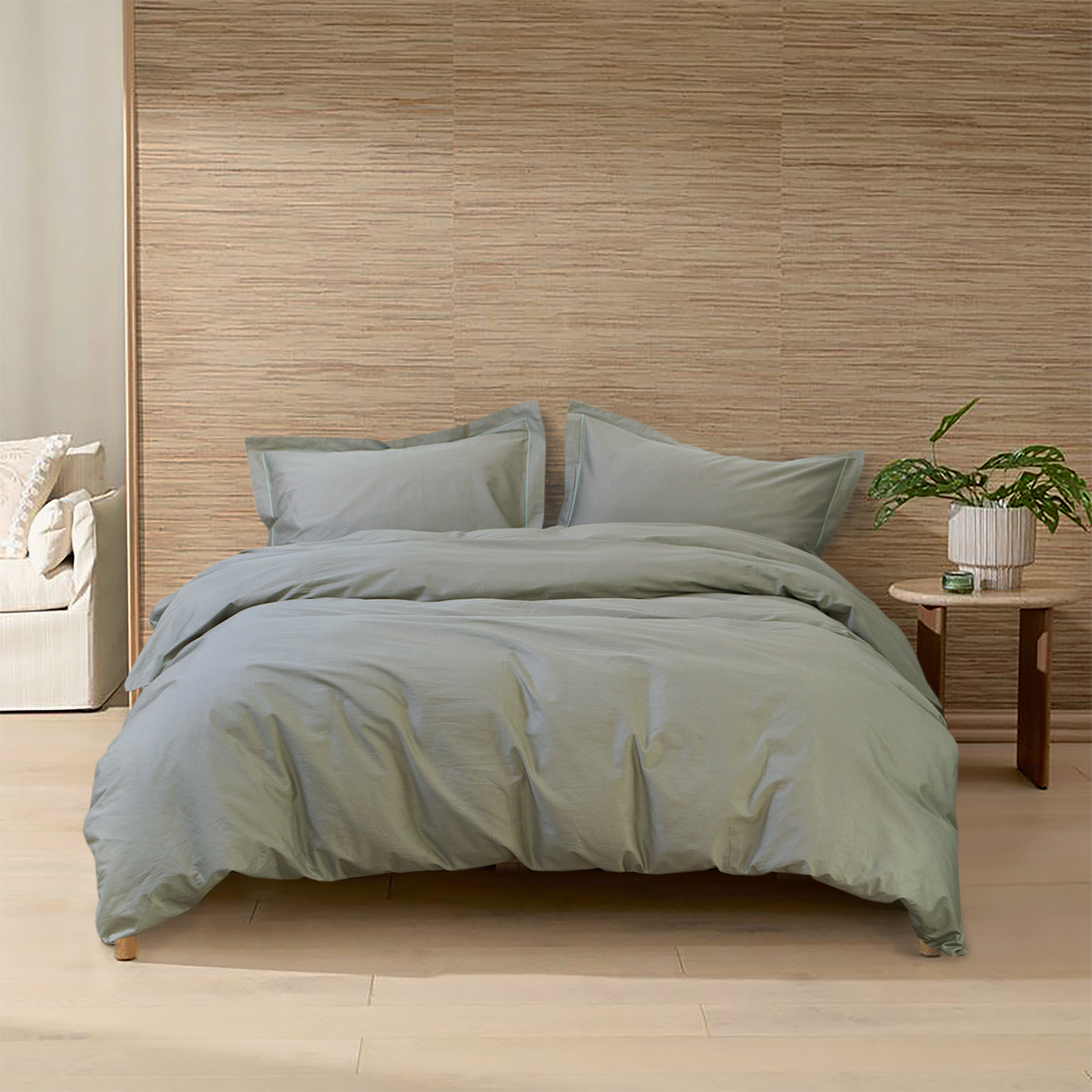 Постільна білизна сатин Lotus Home - Dakota Modern хакі сімейний - фото 2