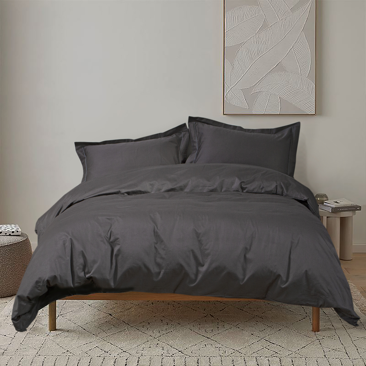 Постільна білизна сатин Lotus Home - Dakota Modern антрацит сімейний - фото 2