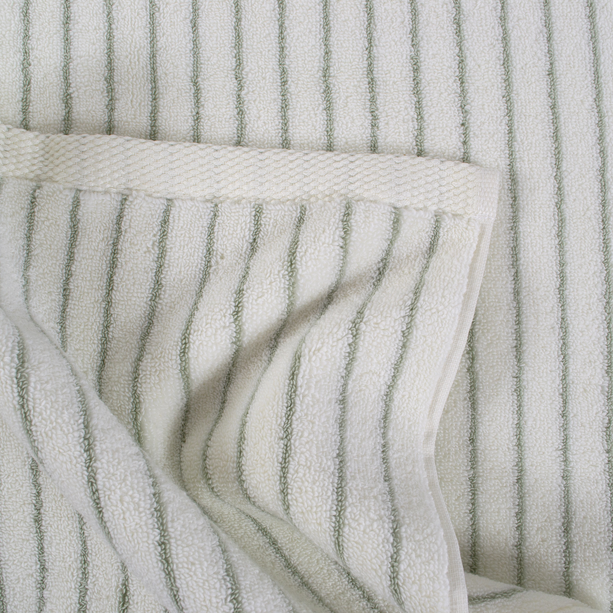 Рушник Lotus Home Готель Premium - Microcotton Stripe Ecru-Sage 90*150 550 г/м² - фото 5