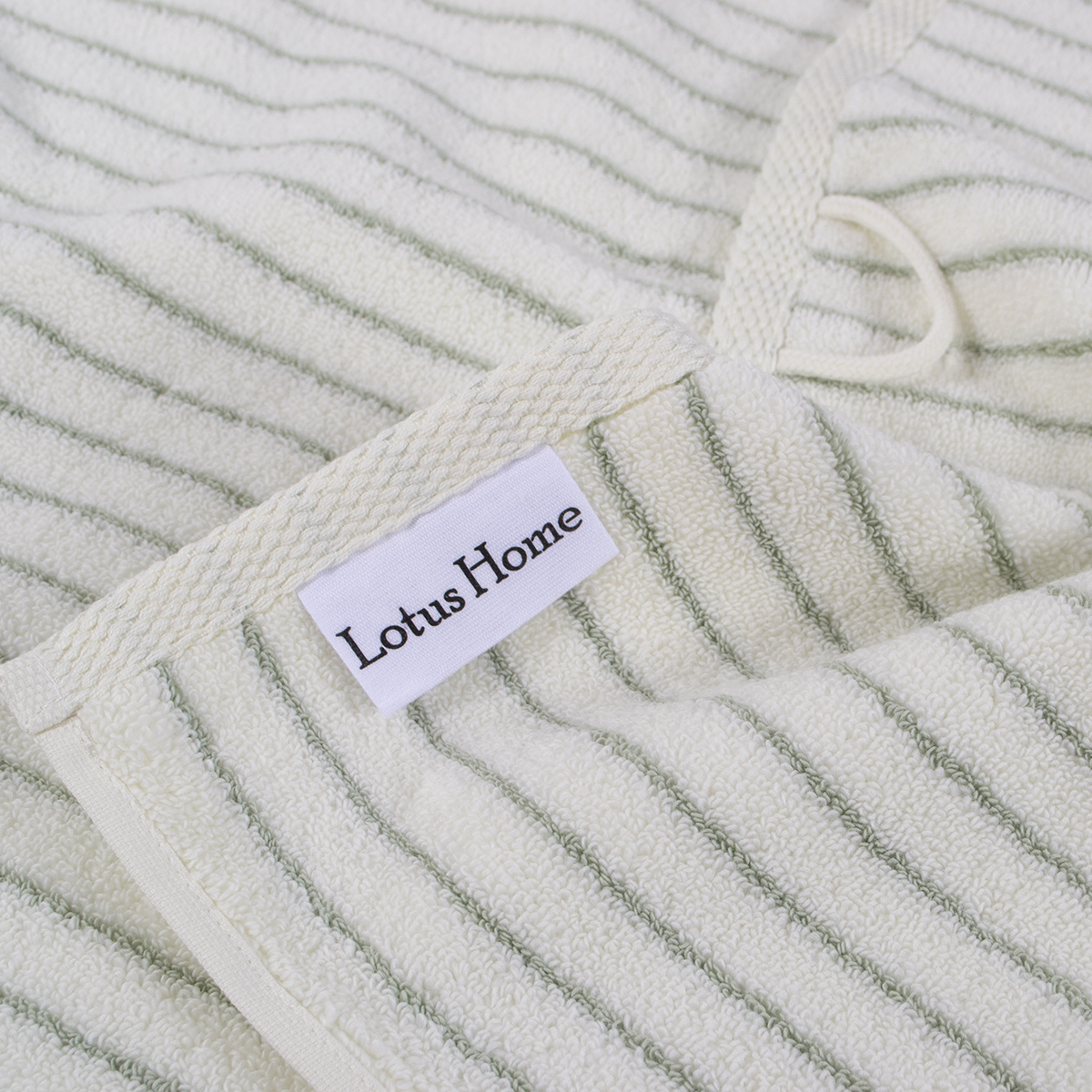Рушник Lotus Home Готель Premium - Microcotton Stripe Ecru-Sage 70*140 550 г/м² - фото 4