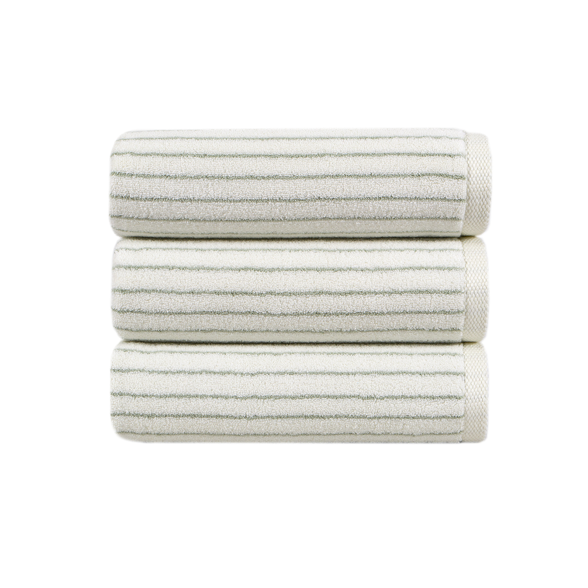 Рушник Lotus Home Готель Premium - Microcotton Stripe Ecru-Sage 90*150 550 г/м²