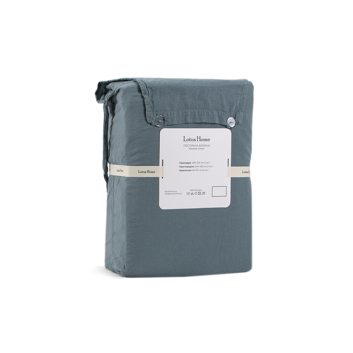 Постільна білизна Lotus Home Washed cotton - Kansas денім євро - фото 2