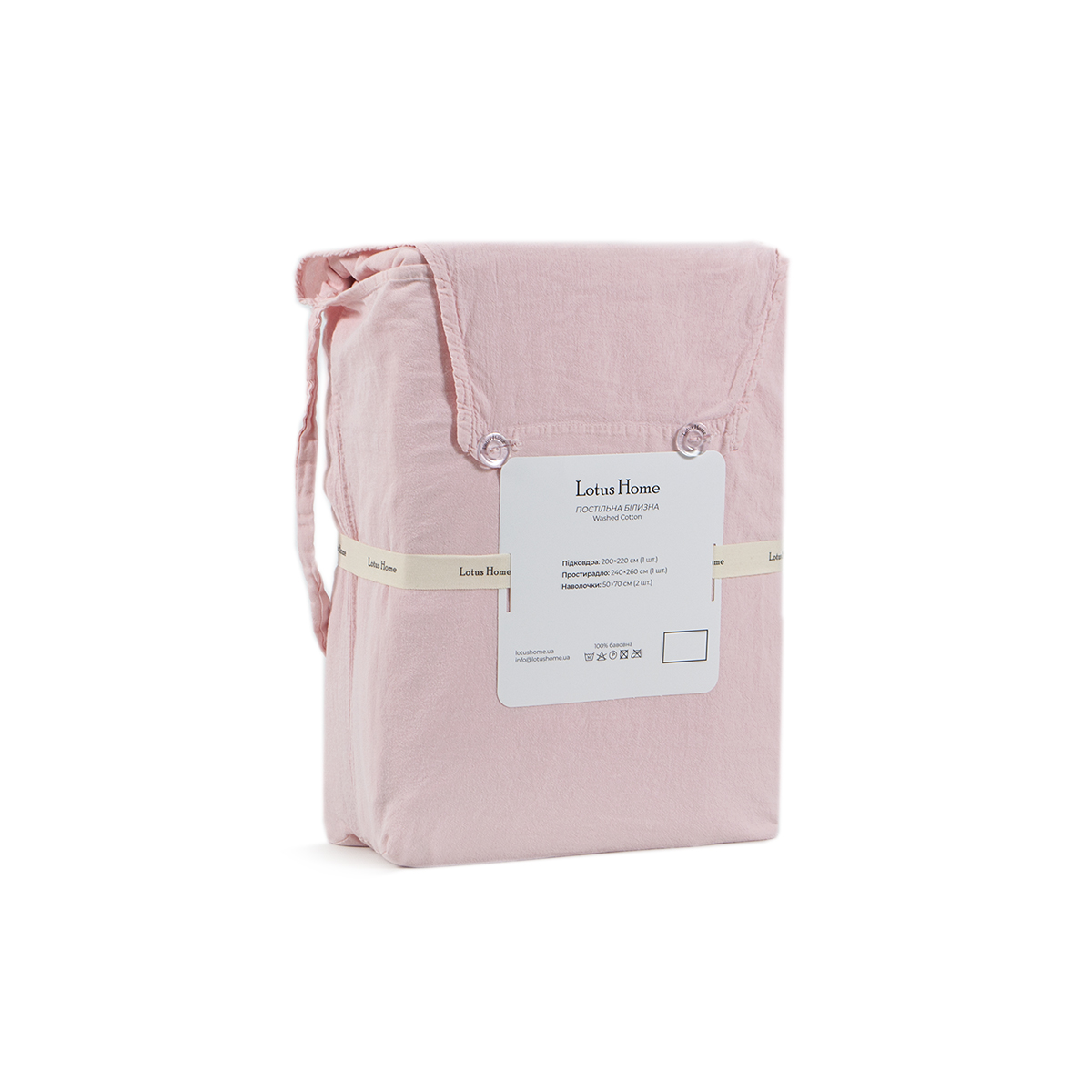 Постільна білизна Lotus Home Washed cotton - Kansas рожевий євро - фото 2